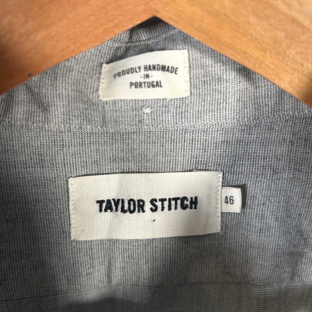 Taylor Stitch Shirt Mens 46 XXL Gray Short Sleeve Cotton Button Down Made USA - Picture 4 of 7